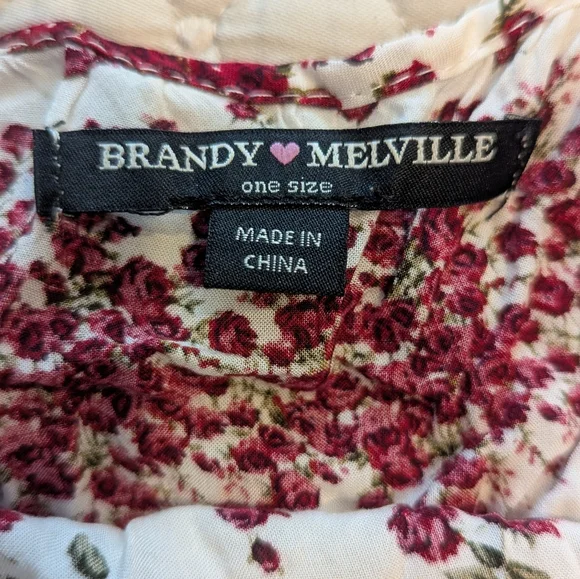 BRANDY MELVILLE Gaby Red Roses Sun Dress One Size - Picture 4 of 9